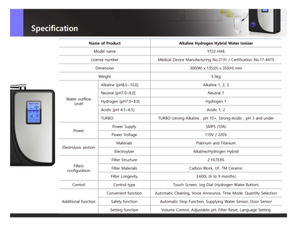 H2 Hybrid Water Ionizer